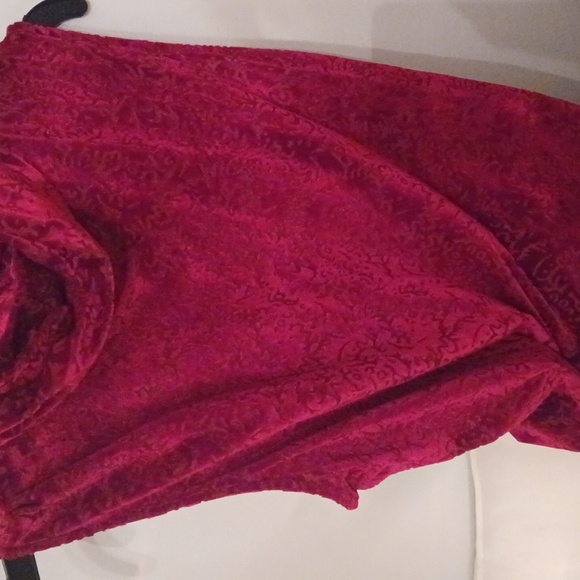 Liz Claiborne_Red Top (Sz L) Cowl neck-Semi Sheer_fully lined - Picture 5 of 8